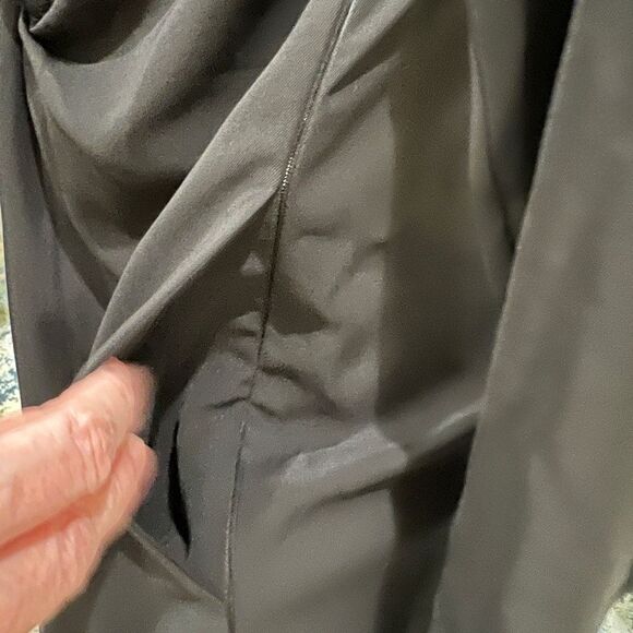 Gracia Twist Front Shirt Dress Black Long Sleeve Collared Side Zip Pockets L NWT - Picture 13 of 14